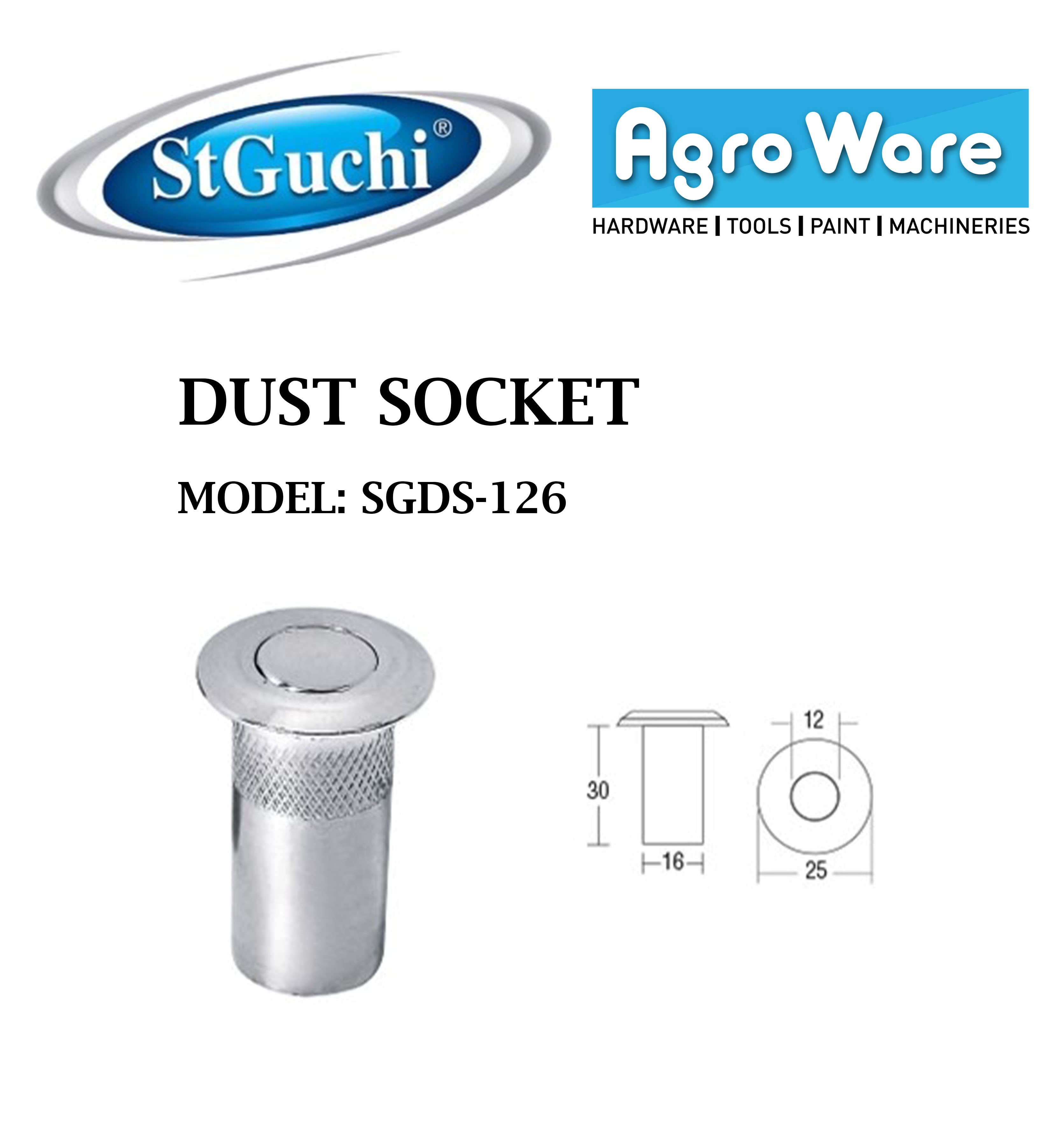 Square Spring Dust Socket ST GUCHI 12 MM Dust Socket SGDS-126 | Lazada
