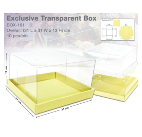Transparent Cake Box Flower Box Gift Box Kotak Kek Birthday Kotak Hantaran Box 11x11 Inci Lazada