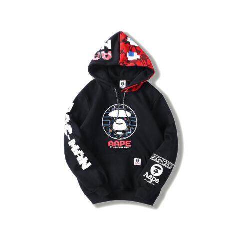 A Bathing Ape BAPE Ape Head Black White Round Collar Coat Sweats Pullover Jacket