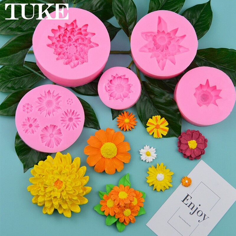 TUKE Silicone Cake Mould 3D Chocolate Soap Mold Cake Candy Jelly Flower Baking Mould Baking Pan Tray Molds DIY Birthday Wedding Party
