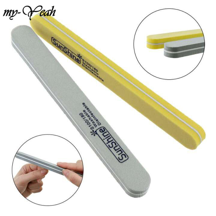 100/180 Nail Art Buffer Block Double Side Sanding Polishing Sponge Grit Nail Files Nail Buffing Grinding Manicure Tool