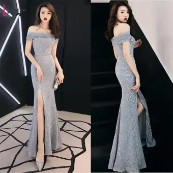 off the shoulder wrap maxi dress