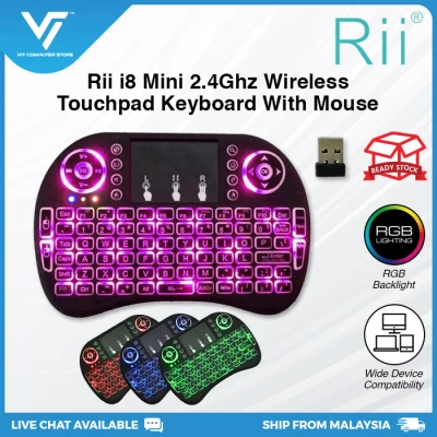 Rii I8 Mini 2.4Ghz Wireless Touchpad Keyboard With Mouse For Pc, Pad, Xbox 360, Ps3, Google Android Tv Box, Htpc, Iptv