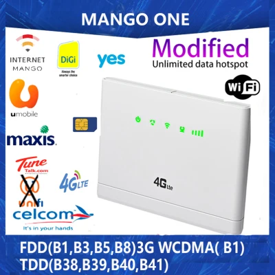 Mod/Modified Unlocked Wifi Router 2.4GHZ WIFI Hotspot 300Mbps 4G LTE CPE Mobile WiFi Wireless with SIM Card Mode Support 32 WiFi Users