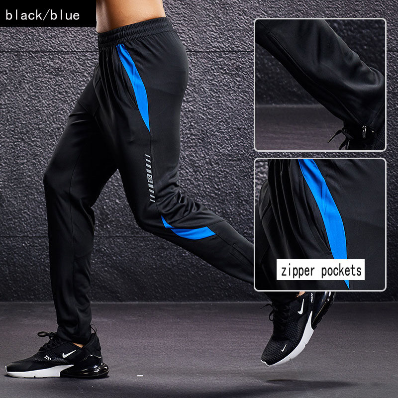 Men Running Pants Soccer Training Pants With Zipper Pocket Football Trousers Jogging Fitness Pants Workout Sport Pants