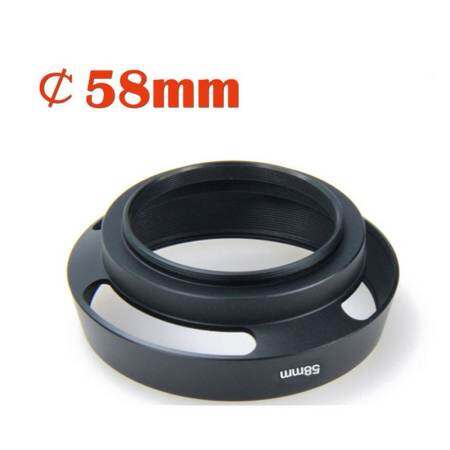 Camera โลหะ Vented ฝาครอบเลนส์สำหรับเลนส์ 58 แผ่นกรอง MM ด้าย