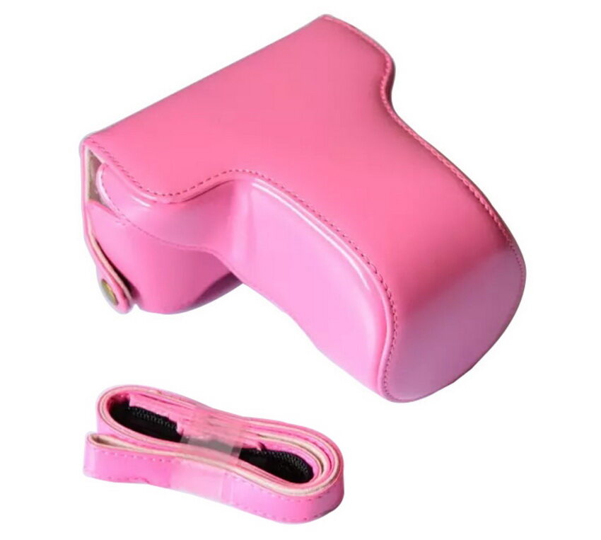 PU Kulit Kamera Keras Sarung Tas Tas Pelindung untuk FinePix X-M1 X-A1 XM1 XA1 XA2 16-50 Mm Lensa. Warna: Merah Muda-Internasional