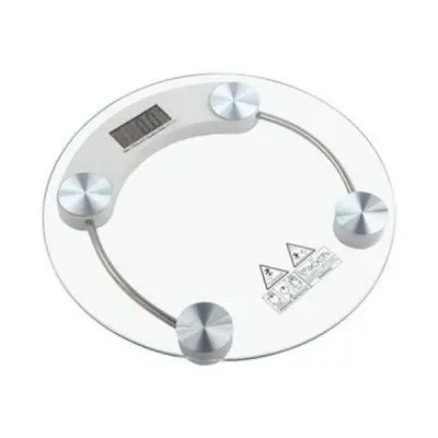 Round Digital LCD Tempered Glass Electronic Body Weighing Scale