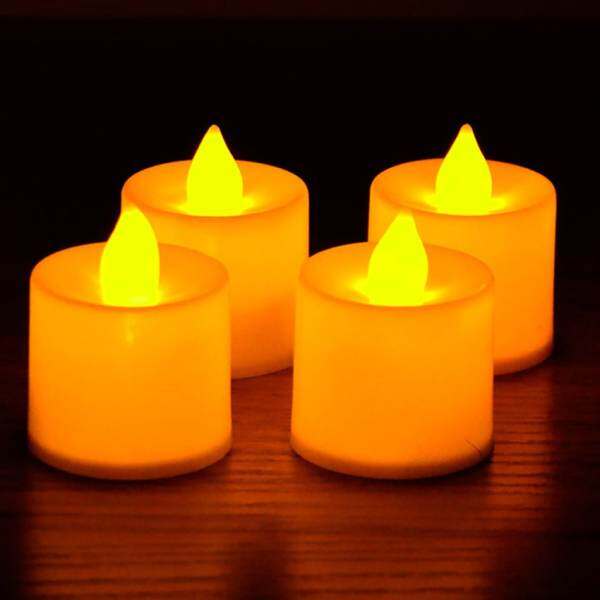 Smokeless Flickering Series Battery-powered Flameless LED Tealight Candles(yellow)