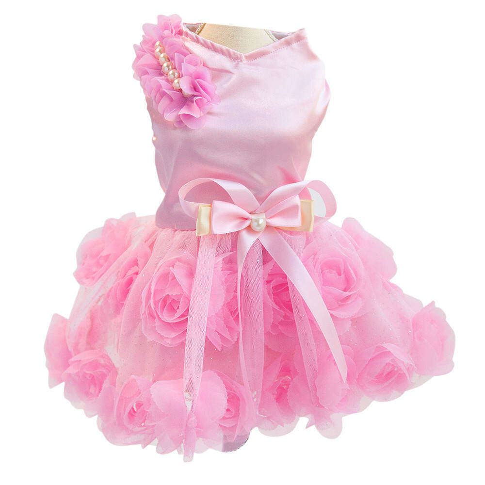 Summer Pet Clothes Dogs Dress Skirt PINK-XXL