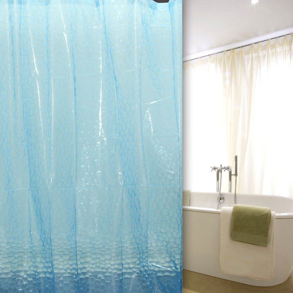 Teamwin 3D Water Cube Waterproof Bathroom Bath Shower Curtains With Hooks EVA 71x71inch - Intl