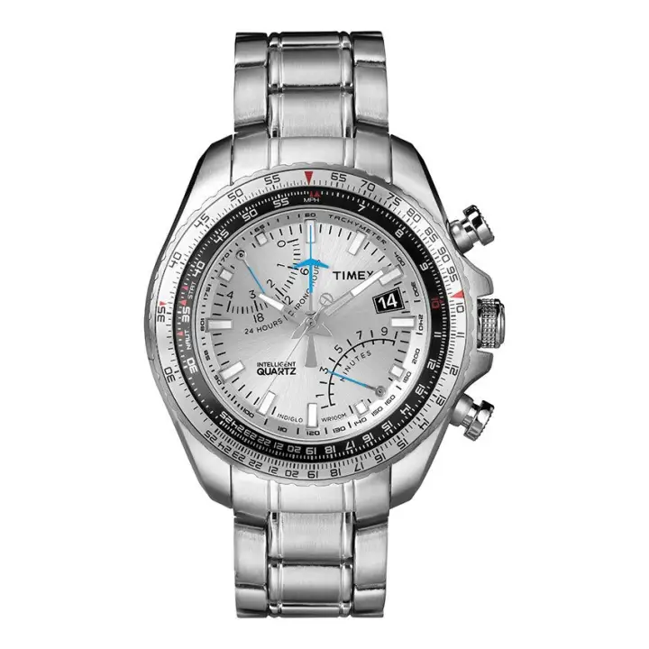 Timex Women T2P104 Intelligent Quartz® Fly-Back Chronograph Stainless Steel Strap Watch
