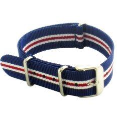 Twinklenorth 20mm Blue Red White Stripes Nato Strap Nylon Military Watch Band Strap Watchband NATO-009 Malaysia