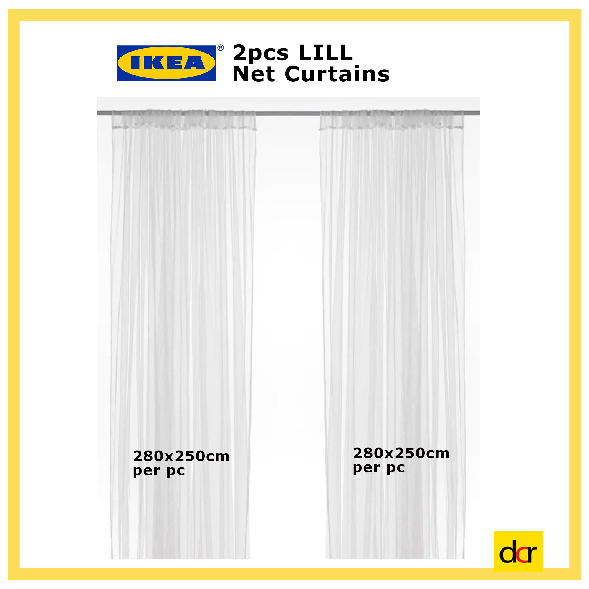 2 Pcs Ikea Lill Net Curtains Langsir Jaring Ikea 2 Helai Ikea