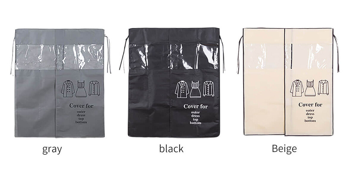 Garment Bag Non Woven Fabric Dust Cover Cloth Hanging Organizer