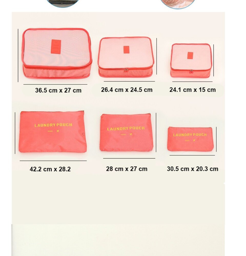 Maze Champ 6 In 1 Storage Bag Set Waterproof Luggage Organizer_voghion.com