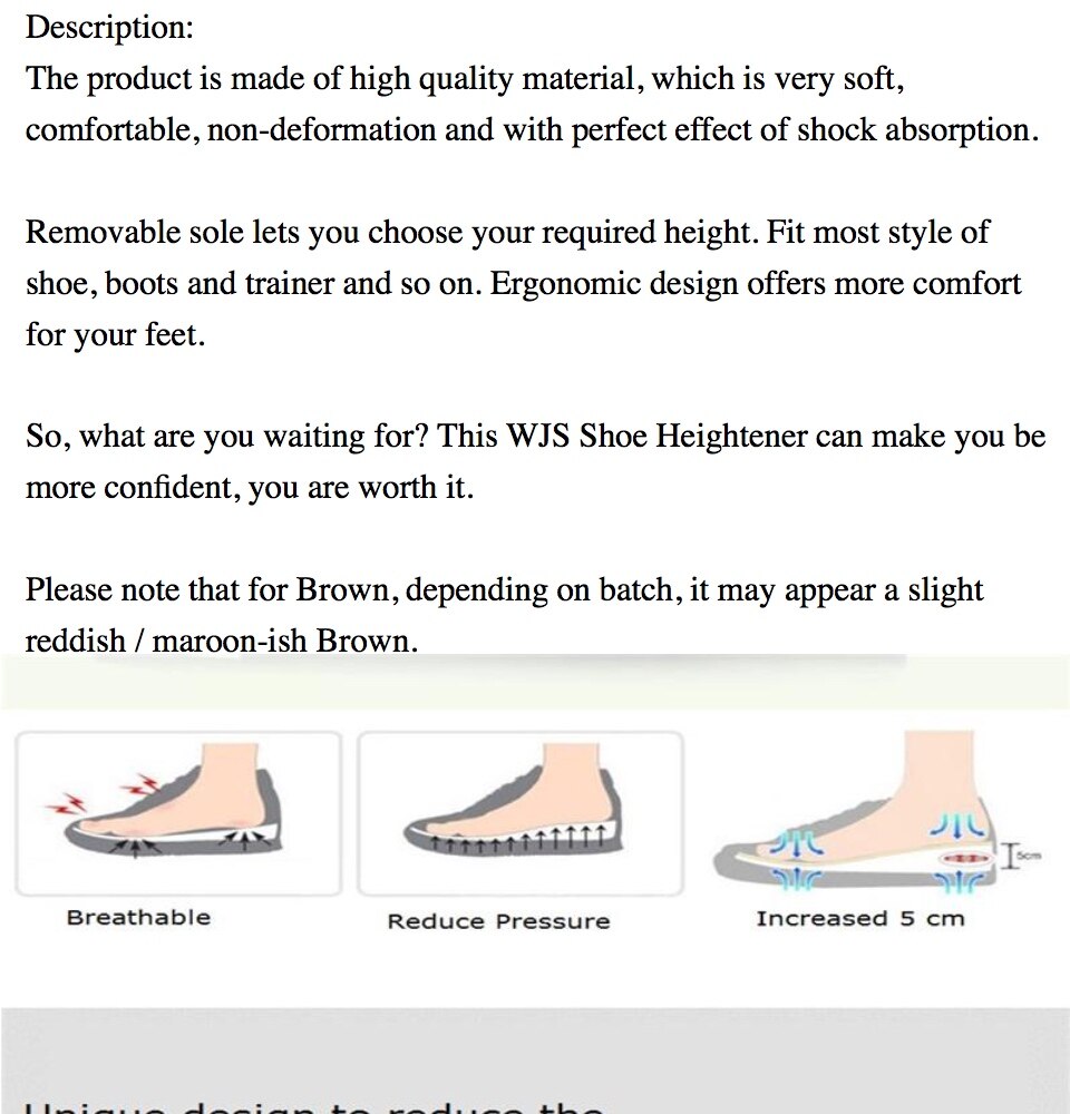 (ADJUSTABLE DOUBLE LEVEL) WJS 2pcs 2 pcs Double Layer Shoe Heightener Unisex Men Women Half Lift