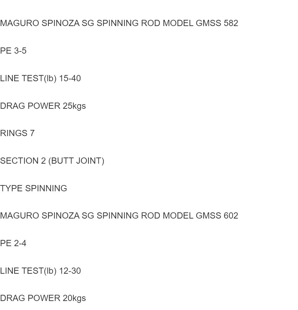 MAGURO SPINOZA SG GIANT MONSTER SPINNING (BUTT JOINT) Butterfly