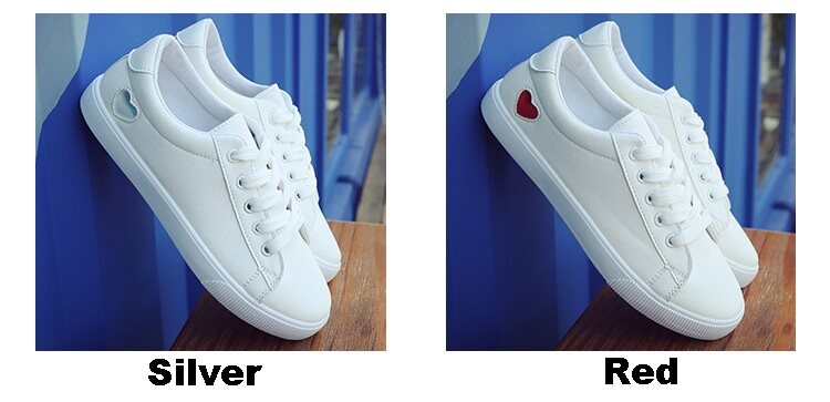 white shoes red heart