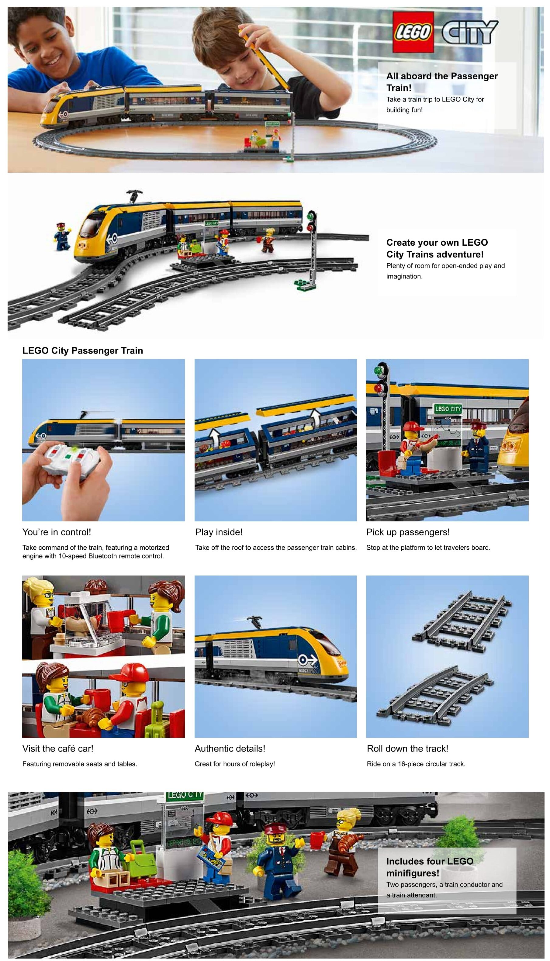 lego city passenger train building kit