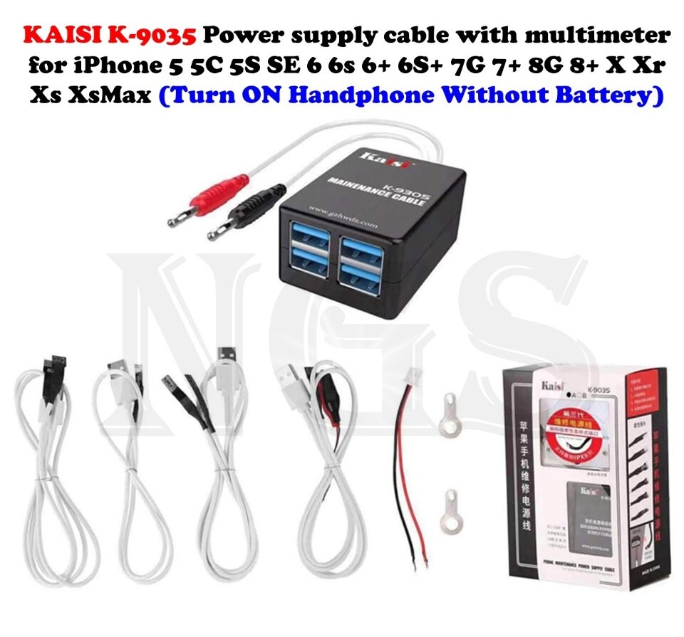 KAISI K-9035 Power supply cable with multimeter for iPhone 5/5C/5S