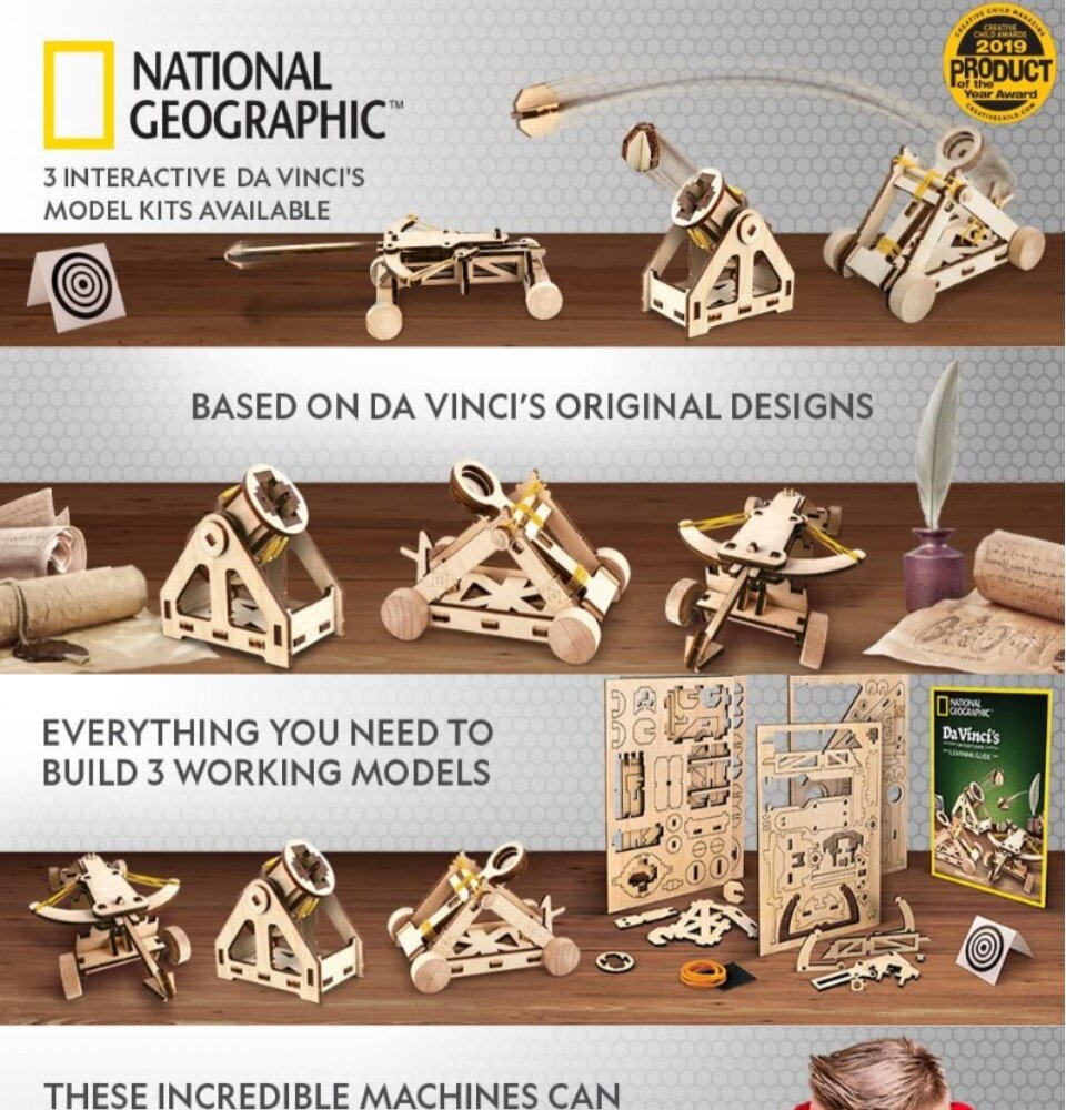 Da Vinci's DIY Science & Engineering Construction Kit Build Three Functioning 