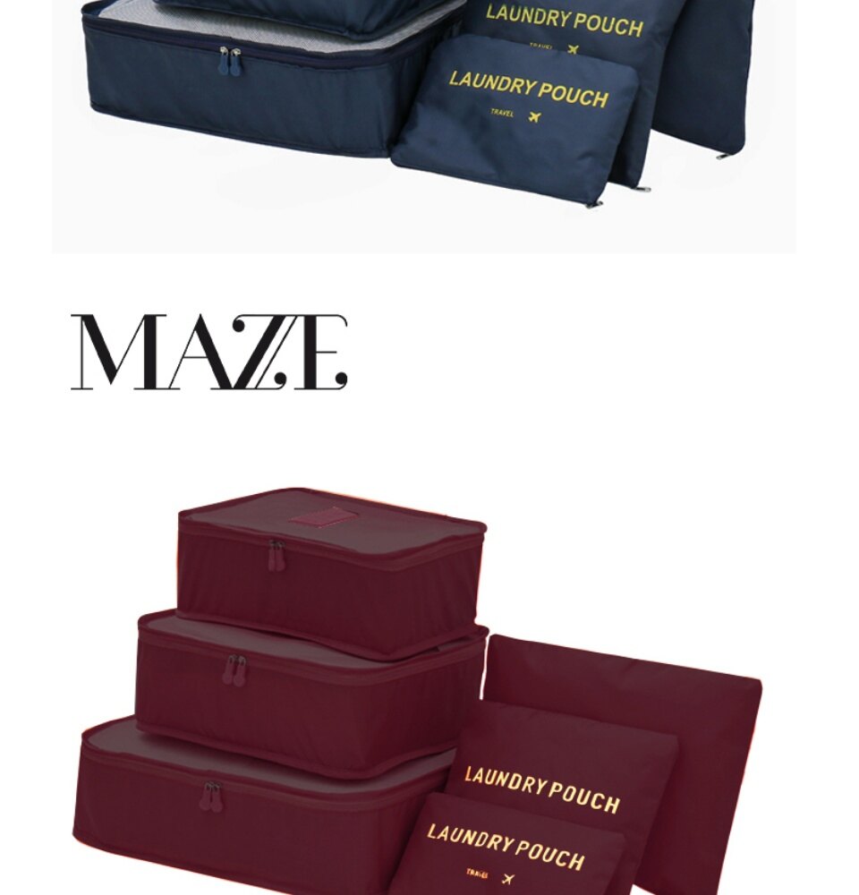 Maze Champ 6 In 1 Storage Bag Set Waterproof Luggage Organizer_voghion.com