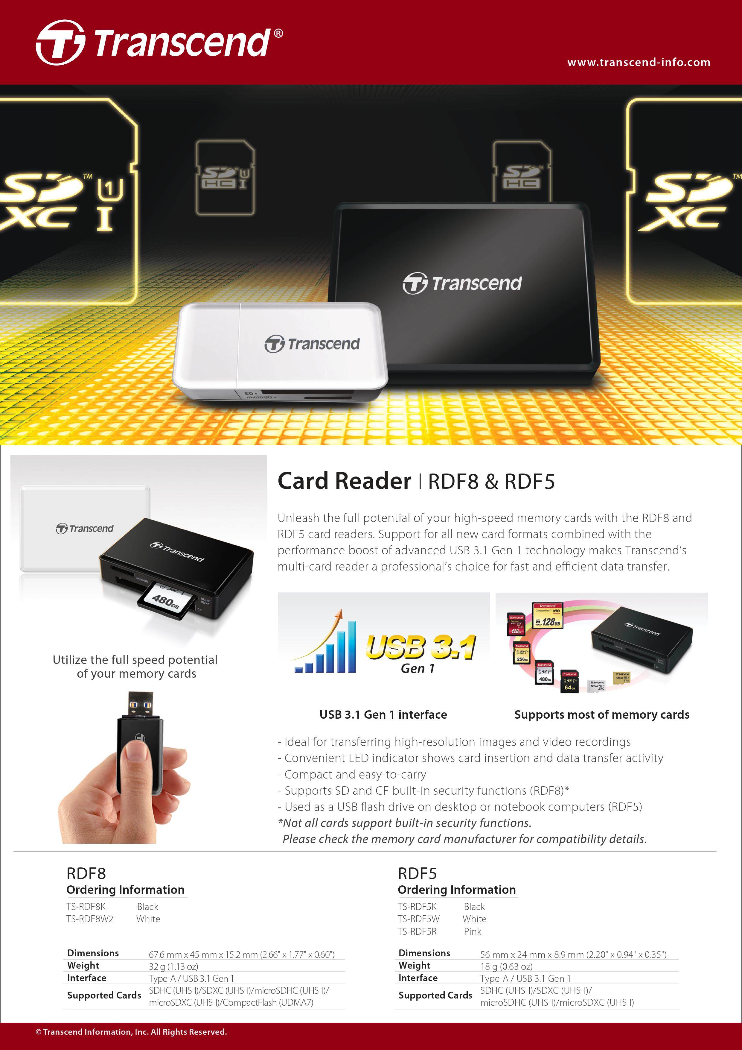 激安大特価！】 まとめ トランセンド カードリーダー ライターTS-RDF8K2ブラック ×20セット 送料無料
