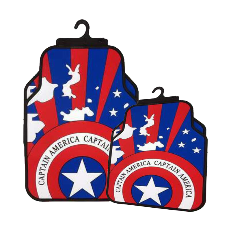 Captain America Batman Superman Car Carpet Latex Floor Mats Foot
