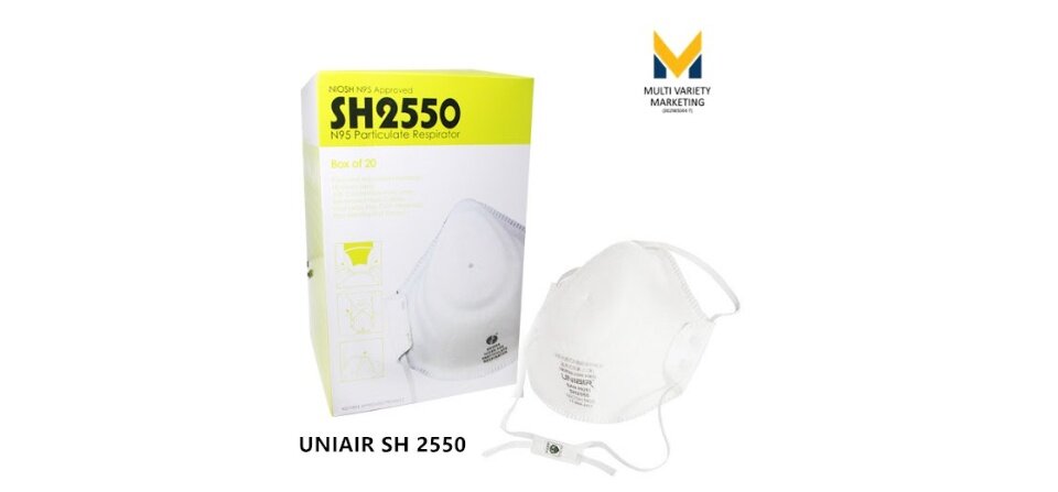 uniair n95 respirator mask sh2550