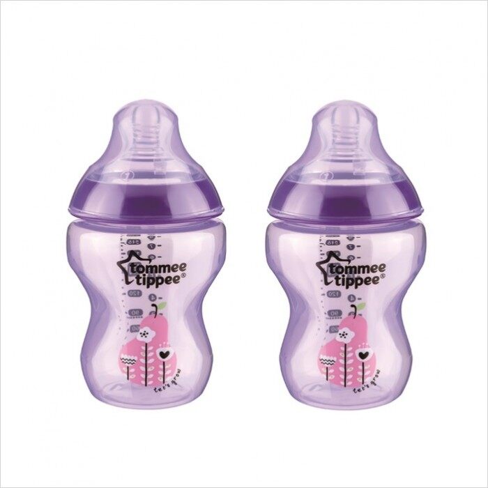 Tommee Tippee closer to nature pink baby bottles 2 9 oz bottles new