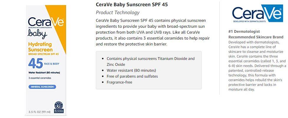 cerave mineral baby sunscreen spf 45