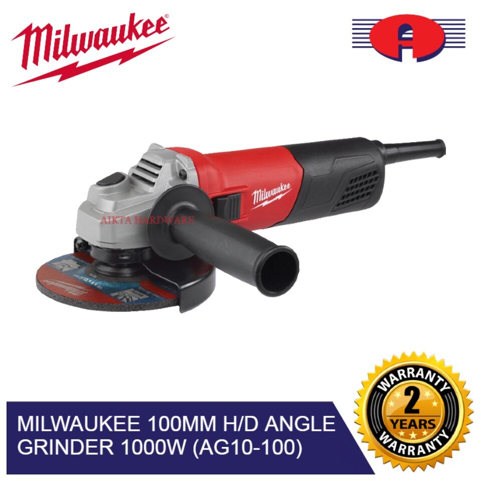 MILWAUKEE 100MM H/D ANGLE GRINDER 1000W (AG10100)