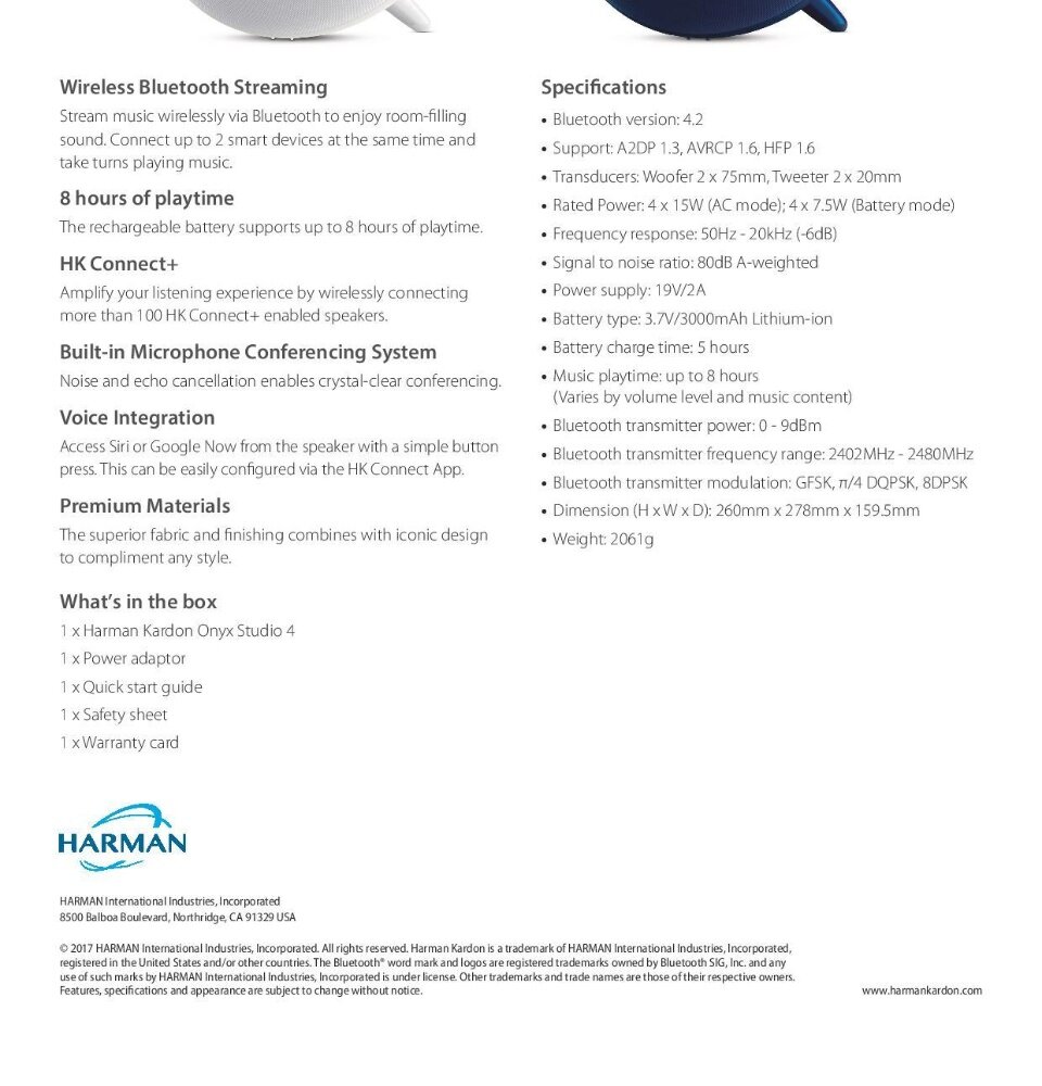 harman kardon onyx studio 4 buttons