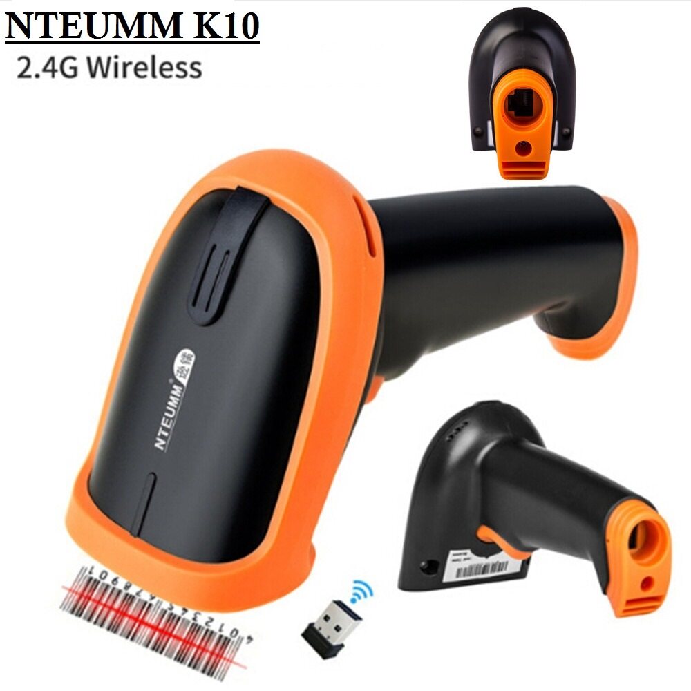 NTEUMM High Quality USB Wired Wireless Laser Barcode Scanner Pengimbas Reader