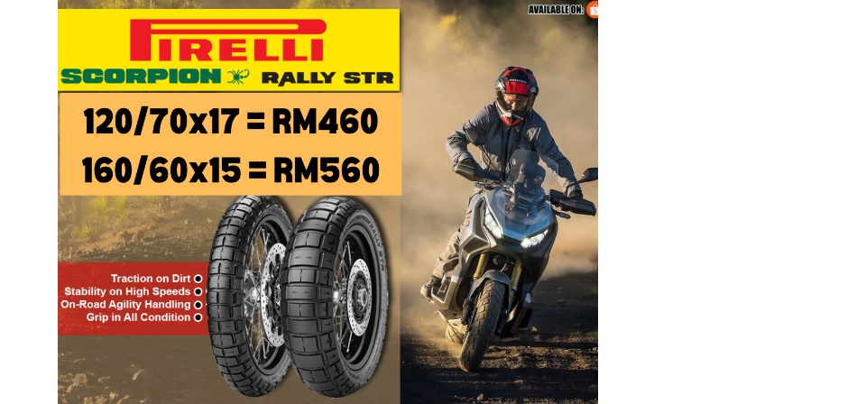 Tayar Tyre Pirelli Scorpion Rally STR for Honda X Adv X-Adv XAdv