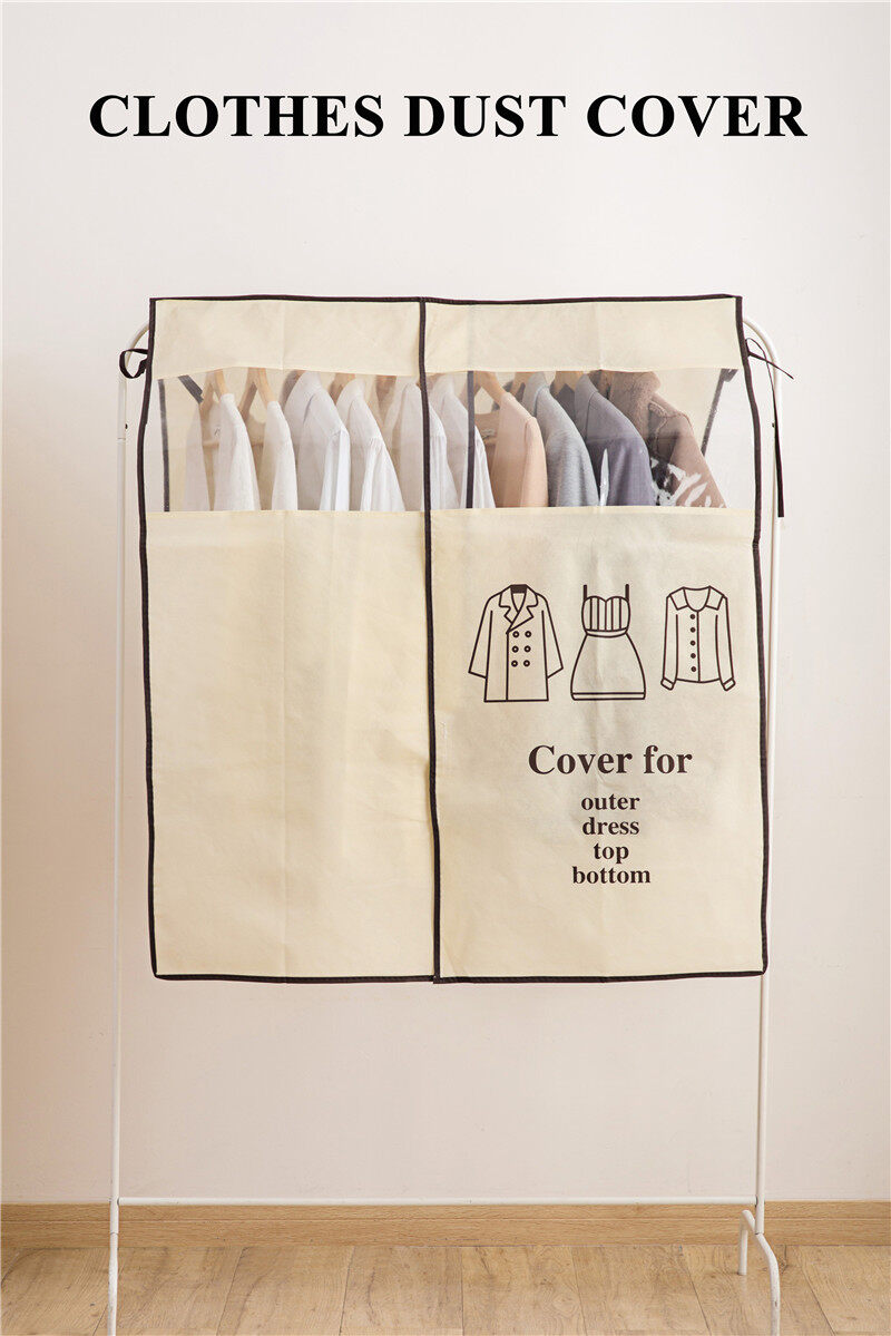 Garment Bag Non Woven Fabric Dust Cover Cloth Hanging Organizer