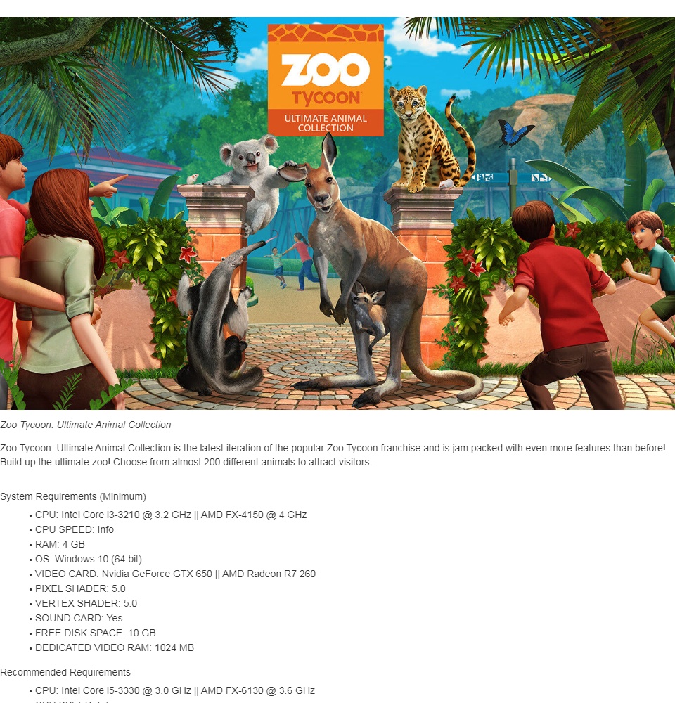 Zoo Tycoon: Ultimate Animal Collection PC GAME [Offline INSTALLATION] |  Lazada