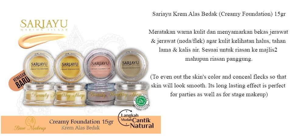 Sariayu Krem Alas Bedak Creamy Foundation Lazada