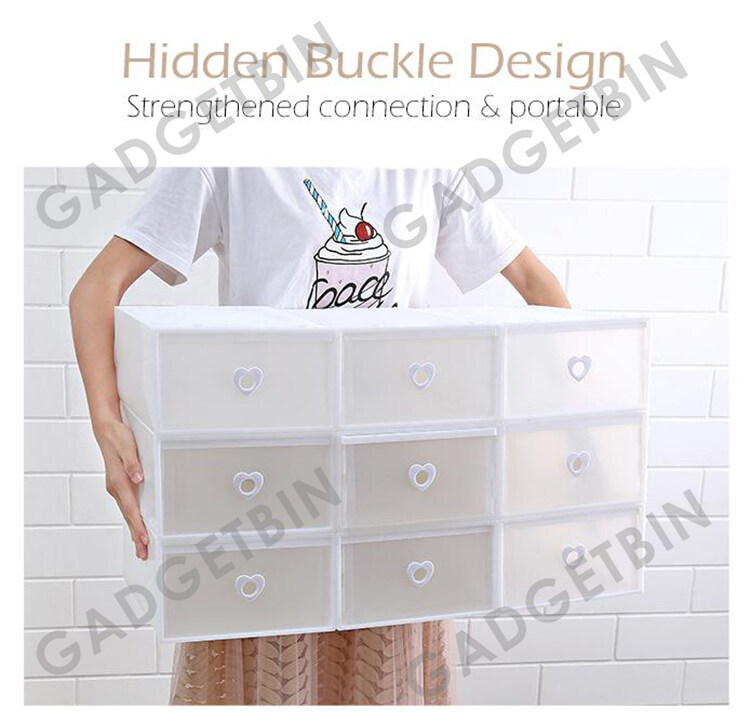 Gadgetbin Shoe Box Drawer Multipurpose Storage Box Stackable Shoes