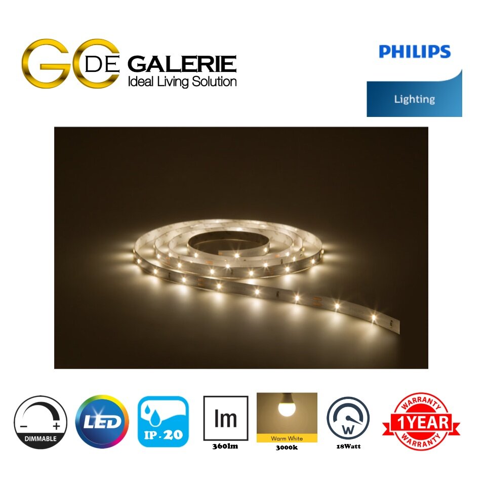 STRIP LIGHT LED PHILIPS LINEA WALL LIGHT 31058 3000K 18W 5M WH LED TAPE ...