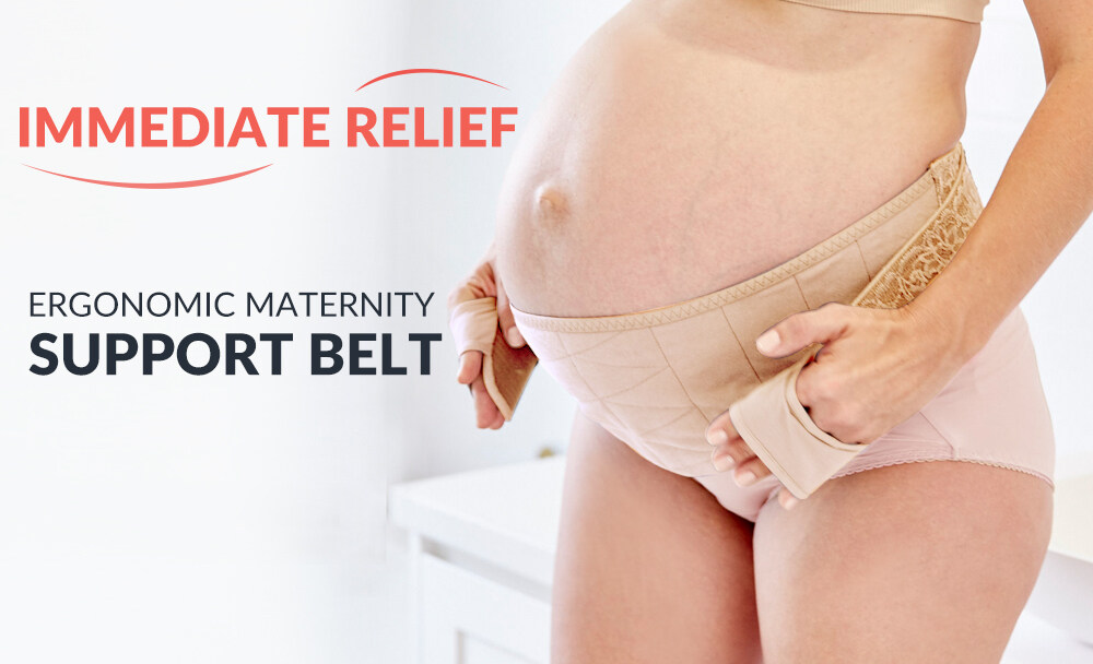 Mamaway Bundle 2pcs Ergonomic Maternity Support Belt Waist Back Spain Relief (Beige+Grey)