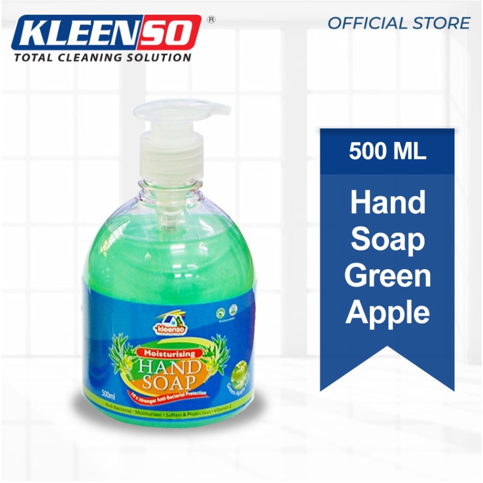 Kleenso Moisturising Hand Soap (Green Apple) Moisturizing Hand Soap - 500ml 10 3cc3e6e6e37541ba0da42645724f6c82