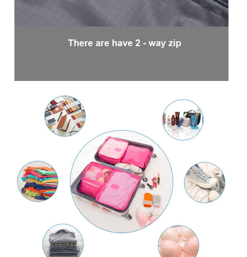 Maze Champ 6 In 1 Storage Bag Set Waterproof Luggage Organizer_voghion.com