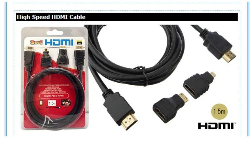3 In 1 HDMI TO HDMI Mini HDMI Micro HDMI Cable