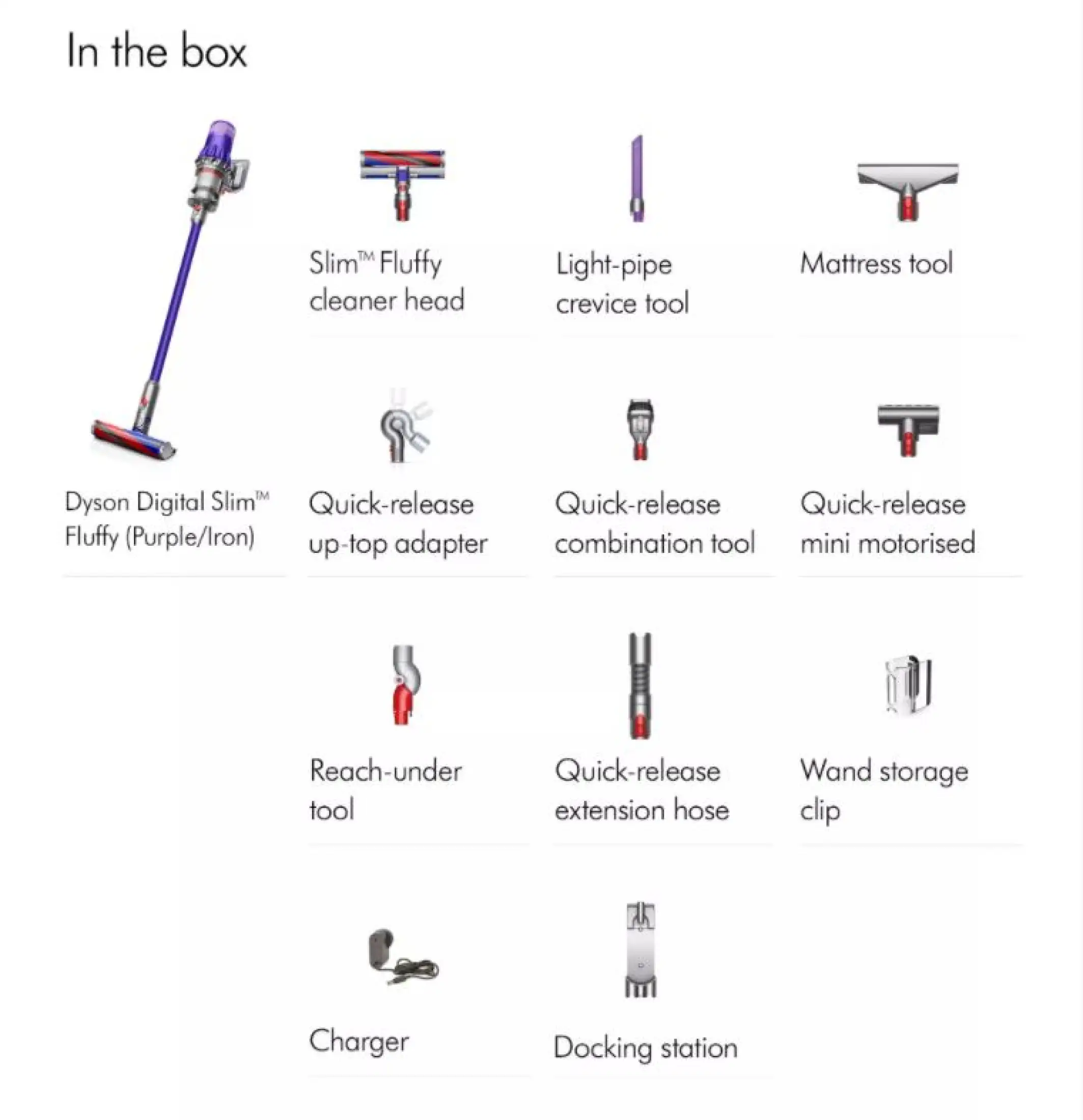 Dyson Stick Vacuum Cleaner Digital Slim Fluffy Extra (Purple / Iron