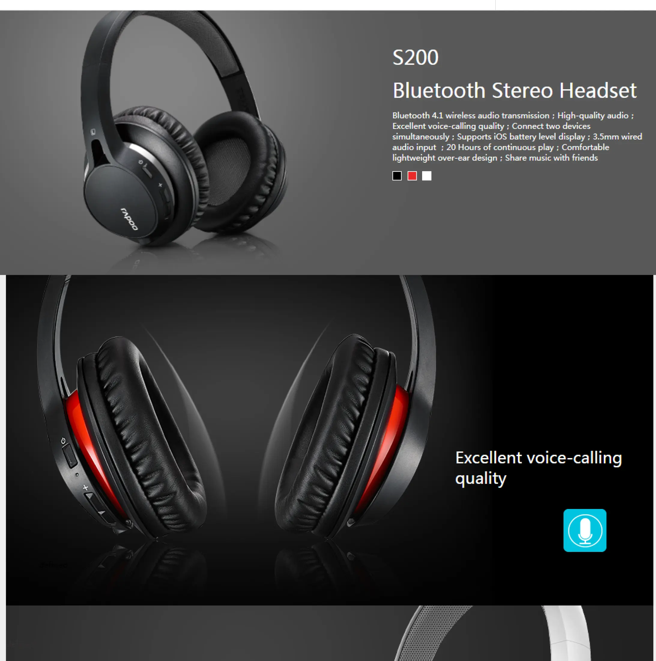 rapoo s200 bluetooth headphone