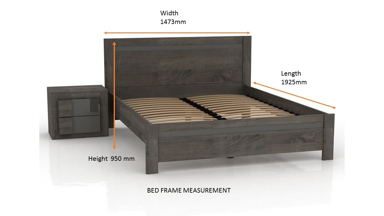 Paxton Queen Size Bed Frame With 1 Bedside Table Brown Name Paxton Queen Size Bed