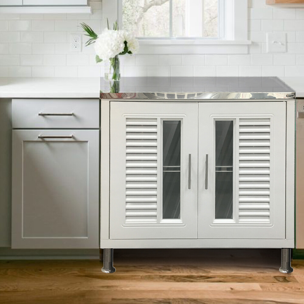 King Base Cabinet Stainless Top Nuvo W89 5xd51 5xh79 Cm White Lazada