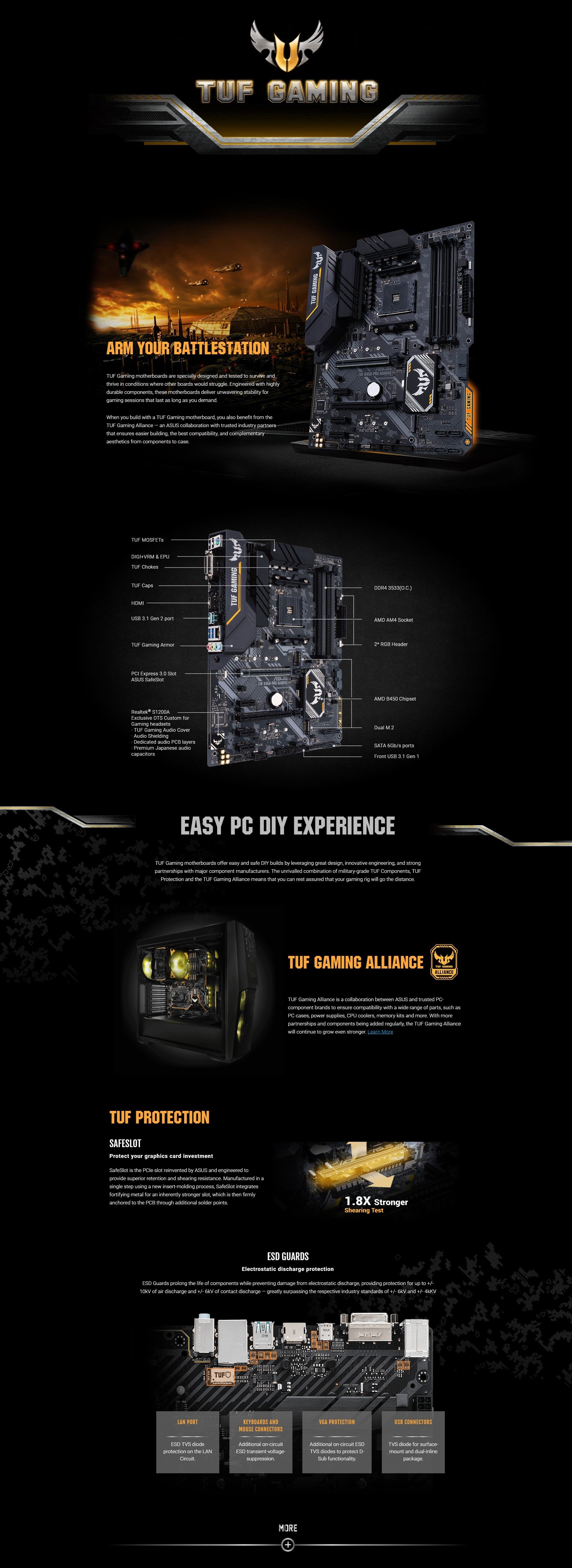 Asus Tuf B450 Pro Gaming Am4 Motherboard Motherboards Asus Asus Motherboard Amd Computer Components